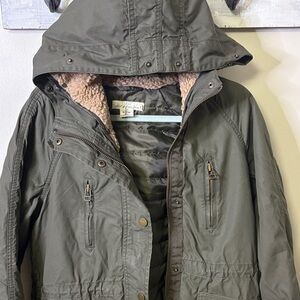 H&M Olive Utility Jacket with Hood